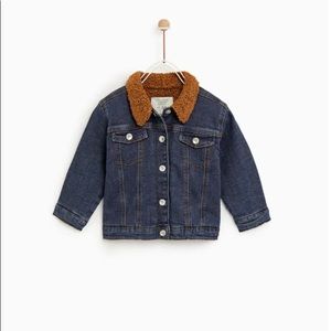 Zara Denim Faux Shearling Jacket (18-24 Months)